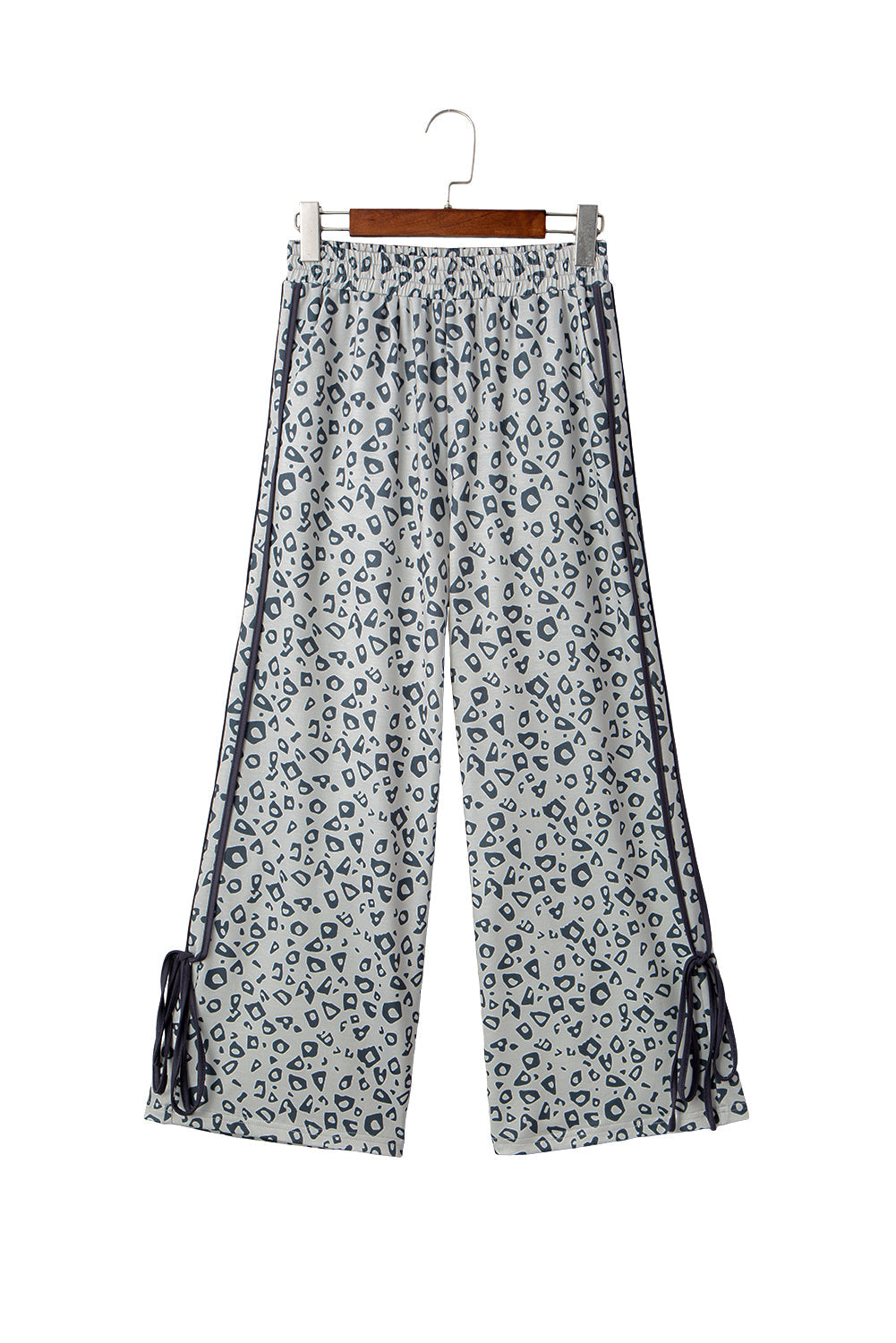 Gray Leopard High Waist Side Bow Straight Leg Love Salve